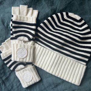 Striped Kate Spade New York Hat & Gloves Set